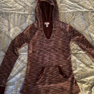 Arizona Jean Company Maroon Knit Hoodie Fitted Size XS
